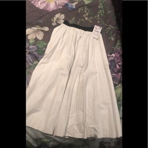 NEW Zara white leather pleated skirt size XS